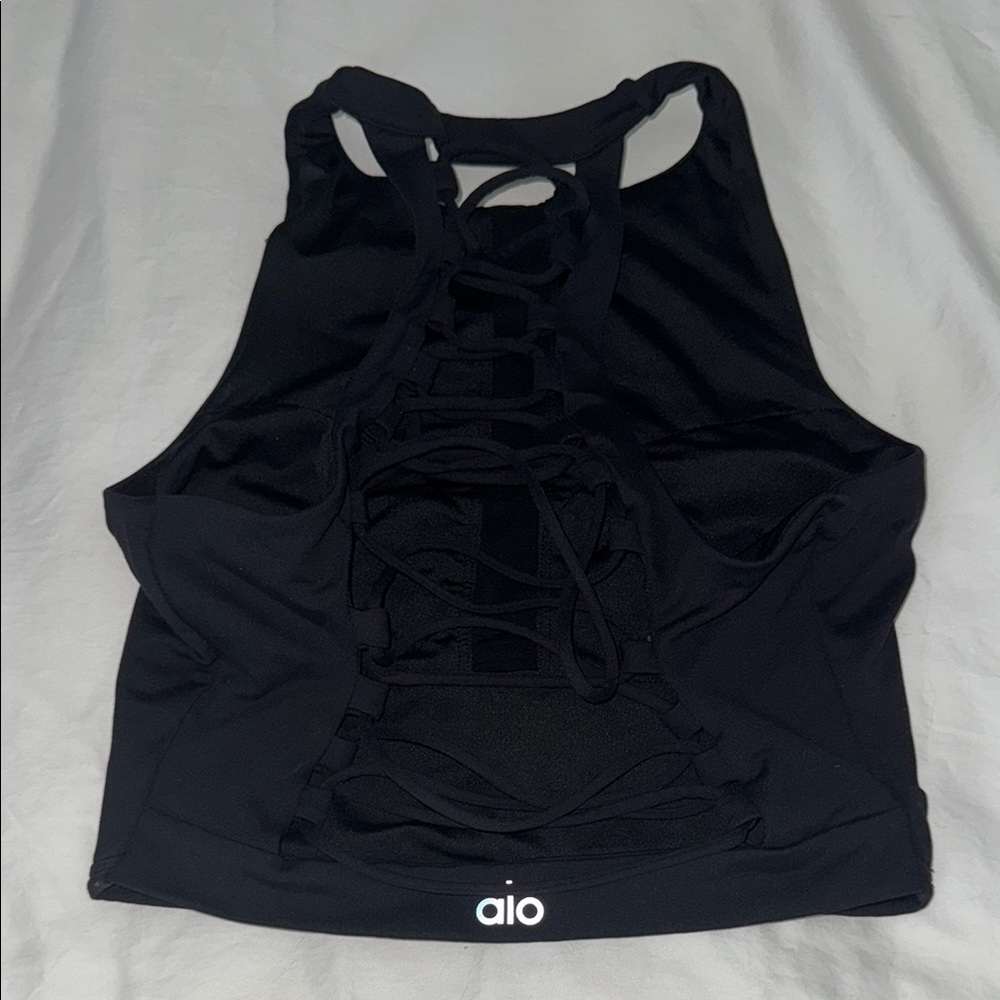 ALO Black Strappy Sports Bra